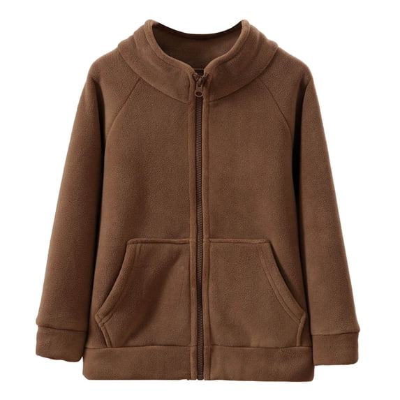 Fozruso Boys Outerwear Jackets Coats 16-18 Years,Boys Coat Jacket Warm Hooded Fleece Jacket For Kids Casual Outings Cozy School Uniforms Suitable For Ages 6 To 18 Brown