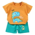 thumbnail image 1 of Fozruso Boys Outfit Sets Summer Boys And Girls Short Sleeved T Shirt Set Infant Boys And Girls Short Sleeved Shorts Two Piece Set,Sizes 12-18 Months(Multicolor), 1 of 3