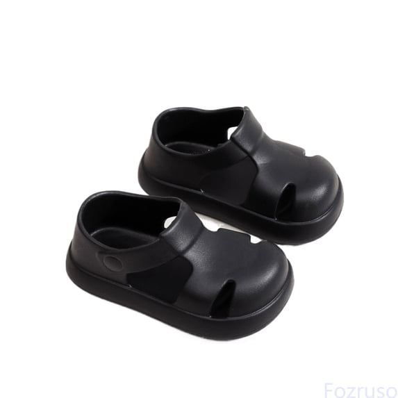 Fozruso Boys Sandals For Toddlers Soft Sole Slip Summer Casual Outdoor Comfortable Breathable Lightweight Elastic Kids Beach Shoes,Sizes 8.5 Little Kid 3.5-4 Years(Black)