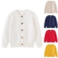 thumbnail image 1 of Fozruso Boys School Uniforms Sweaters Button-up Knit Cardigan Long Sleeve Crew Neck Open Front Sweater,Yellow, 1 of 5