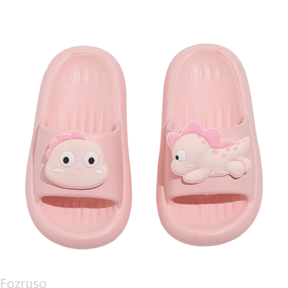 Fozruso Boys Slippers Comfortable Footwear For Home And Outdoor Activities With Dinosaur Print Suitable For Ages 2 12 Soft And Durable EVA Material,Soft Plush Slippers Sizes 4 Big Kid(12-12.5 Years)