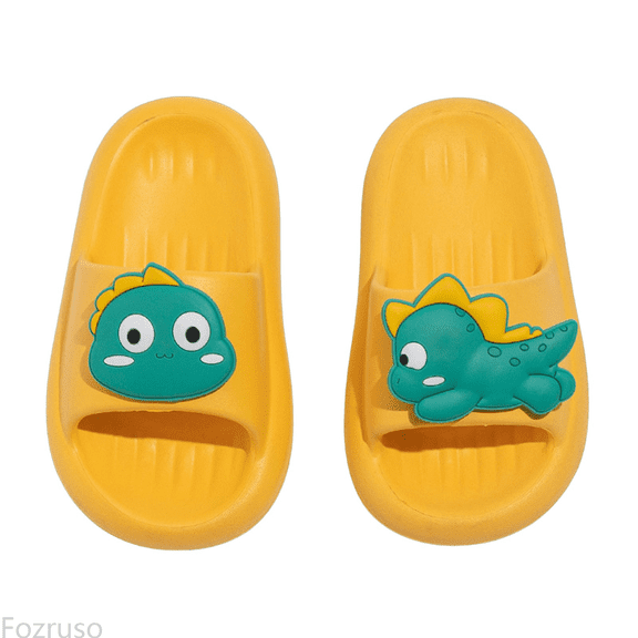 Fozruso Boys Slippers Comfortable For Home And Outdoor Activities With Dinosaur Print Suitable For Ages 2 12 Soft And Durable EVA Material,Soft Plush Slippers Sizes 11 Little Kid(4.5-5 Years)