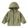 thumbnail image 1 of Fozruso Boys Windbreaker Jacket 2-3 Years,Boys Windbreaker Jacket For Kids Lightweight Hooded Zipper Coat Outdoor Casual School Jacket For Boys Age 2 To 13 Years Green, 1 of 3