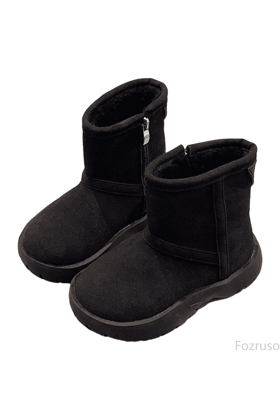 Boys Winter Snow Boots Slip Insulated Warm Short Booties For Toddler Kids Outdoor Activities For 4 To 11 Years Old,Side Zipper Combat Boots Sizes 11 Little Kid(4.5-5 Years)