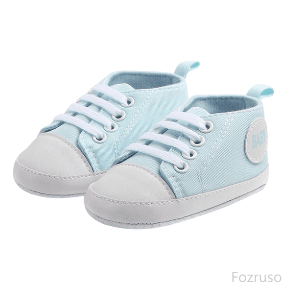 Fozruso Breathable Soft Sole First Canvas Shoes For Babies Lightweight Flexible Non Slip Infant Sneakers For Toddler Boys Girls,Sizes 4(3-5 Months)