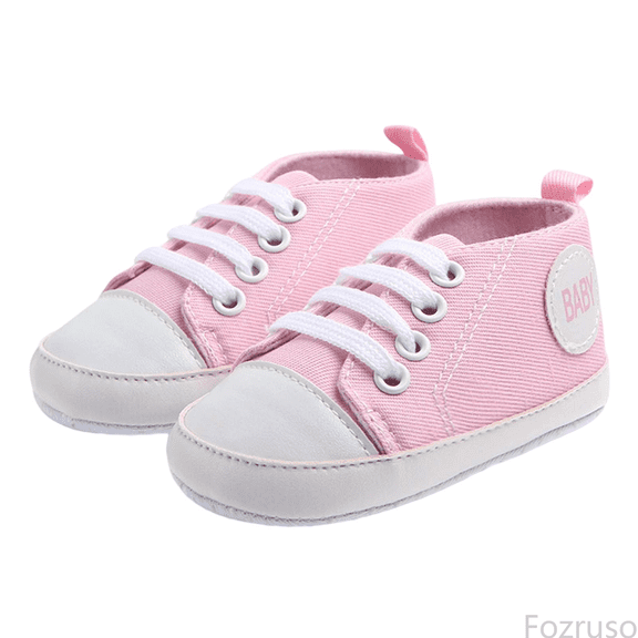 Fozruso Breathable Soft Sole First Canvas Shoes For Babies Lightweight Flexible Non Slip Infant Sneakers For Toddler Boys Girls,Sizes 5(6-8 Months)