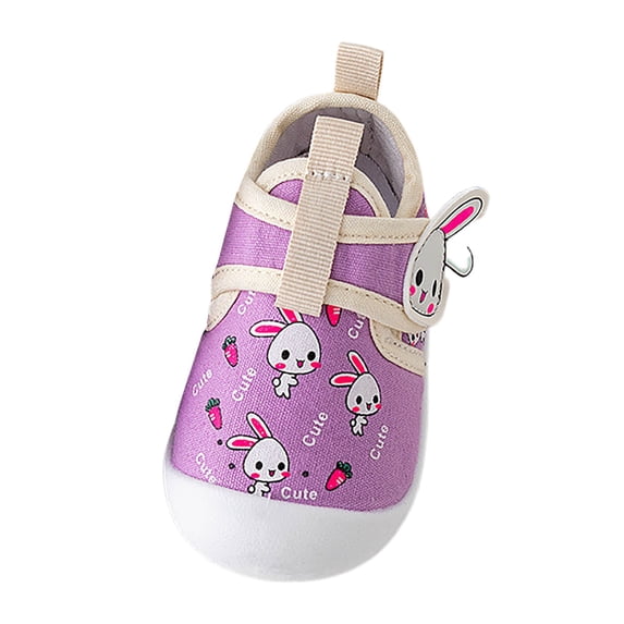 Fozruso Cartoon Baby Walking Shoes For Boys And Girls Breathable Water Proof Non Soft Sole Shoes For And Young Children Canvas Socks And Shoes Sizes 5.5 Toddler(Purple)