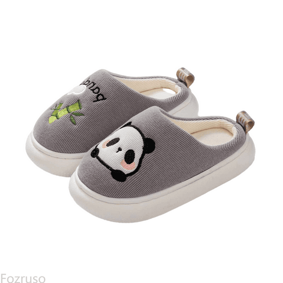Fozruso Child Casual Slippers Winter Warm Indoor Shoes For Toddler Soft Comfortable Cute Cartoon Design For Kids Slippers,Soft Plush Slippers Sizes 12 Little Kid(5.5-6 Years)