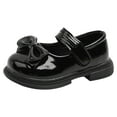thumbnail image 1 of Fozruso Children Shoes Lacquer Leather Shoes Bow Girl Big Head Leather Shoes Fashion Princess Dance Shoes Sizes 10 Little Kid(Black), 1 of 5
