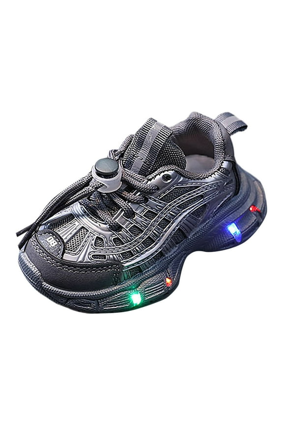 Children Shoes Sports Shoes Light Shoes Small White Shoes Light Board Shoes Non Soft Bottom Toddler Shoes Sizes 23 Toddler(Gray)