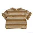 thumbnail image 1 of Fozruso Children's Clothing Unisex Boys And Girls Striped Casual Top T Shirt Summer Tops,Sizes 6-8 Years Yellow, 1 of 7