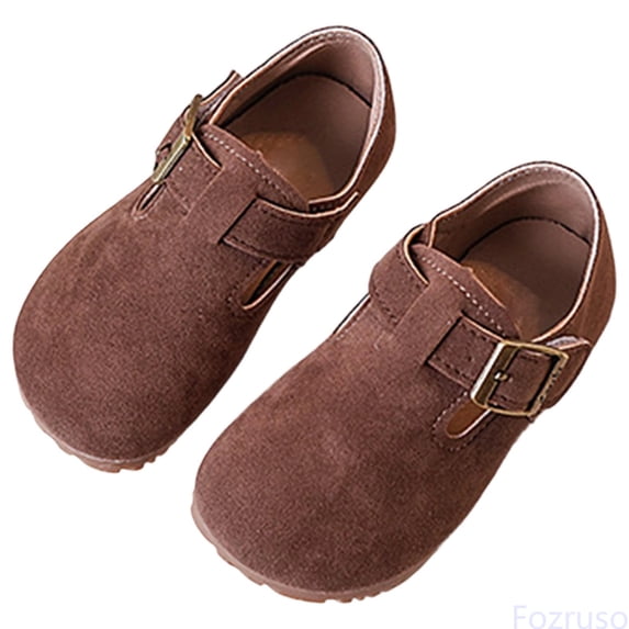 Fozruso Children's Leather Shoes Spring New Girls Shoes Pig Bapi Small Fragrance Wind Fashion Shoes Children's Shoes,Sizes 21 Little Kid 21(Brown)