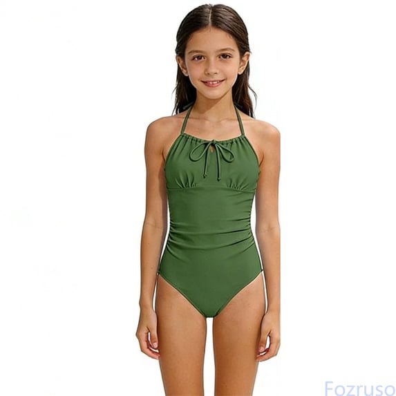 Fozruso Children's Swimming Suit For Beach Swimsuit Adjustable Girls Swimsuit 6 14 Years Swimsuits Sets Sizes 9-10 Years