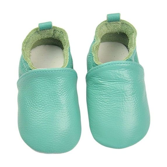 Fozruso Crawling Shoes Baby First Walking Shoes Girls Boys Slippers Crawling Shoes Baby Shoes Soft Leather With Suede Soles Leather Shoes Toddler 0 2 Years Sizes 6 Toddler(Green)