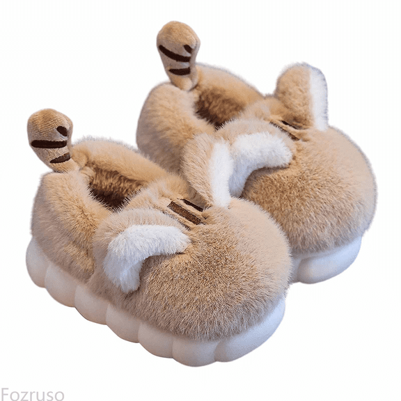 Fozruso Cute And Cozy Girls Slippers Warm Indoor Shoes With Thick Sole Cartoon Design Fuzzy Perfect For Kids,Plush Fleece Lined Slippers Sizes 12 Little Kid(5.5-6 Years)