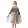 thumbnail image 1 of Fozruso Cute Girls Dresses Dress For Girls Elegant Pageant Performance Recital Party Gown With Sequins Sizes 5-6 Years, 1 of 4