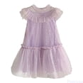 thumbnail image 1 of Fozruso Cute Girls Dresses Toddler Girls Fly Sleeve Star Moon Sequin Dress Dance Party Ruffles Dresses Clothes Sizes 6-7 Years, 1 of 7