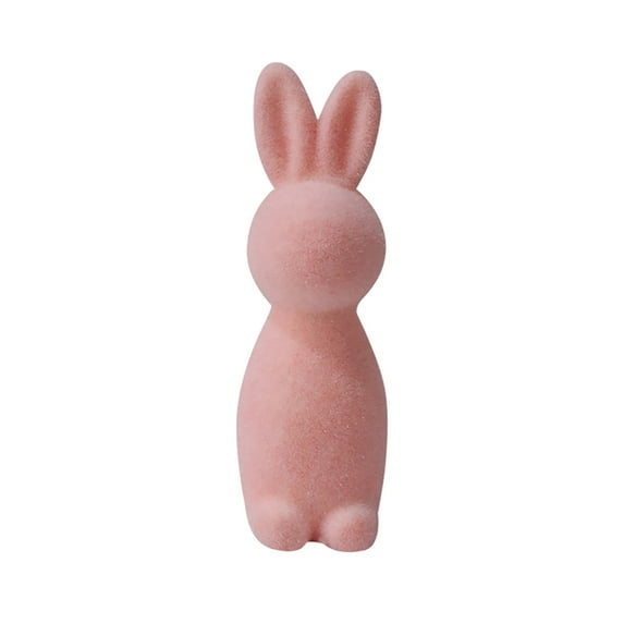 Fozruso Easter Flocked Bunny Desktop Decor, 7.48 Inch, Pink,Best Way Together To Celebrate