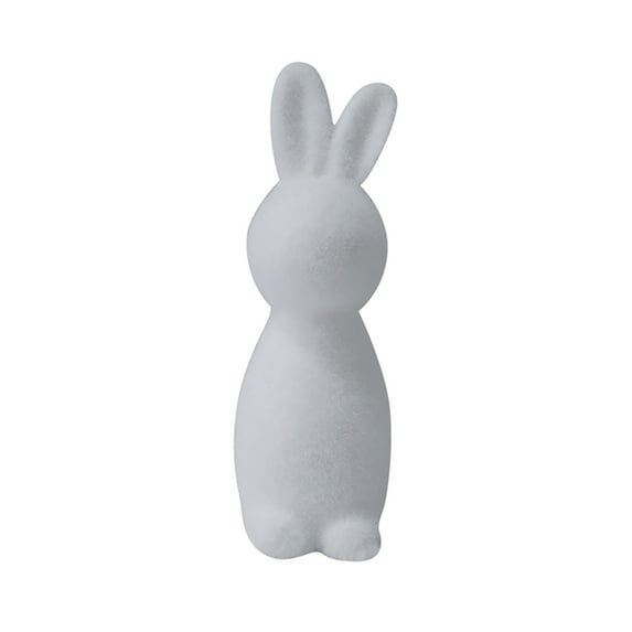 Fozruso Easter Flocked Bunny Desktop Decor, 7.48 Inch, White,Best Way Together To Celebrate