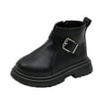 thumbnail image 1 of Fozruso Fashion Children's Fashion Boots Girls' English Style Single Boots Side Zipper Boys' Fashion Buckle Short Boots,Sizes 10(3.5-4 Years), 1 of 5