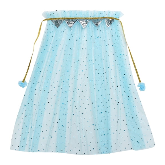 Fozruso Fleece Lined Jacket Girls 3-10 Years,Toddler Girls Lace Up Cape Party Robe Kids Tulle Princess Performance Fashion Coat Blue