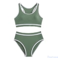 thumbnail image 1 of Fozruso Girl's 2 Piece Swimsuit Bathing Suit High Waist Bikini Sets With Cover Up Two-Piece Swimwear Sizes 5-6 Years, 1 of 5