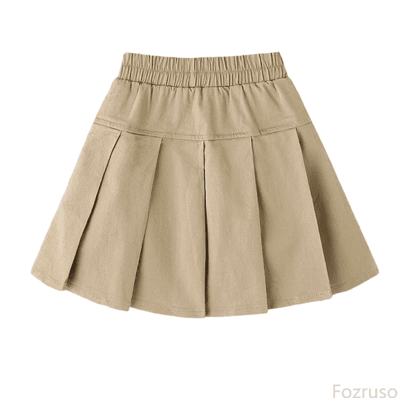 Fozruso Girls A Line Dress Girls Pleated Skirt Elastic Waist School A Line Mini Skirt For Toddler Kids Children Fall Casual Outfits Sizes 9-10 Years