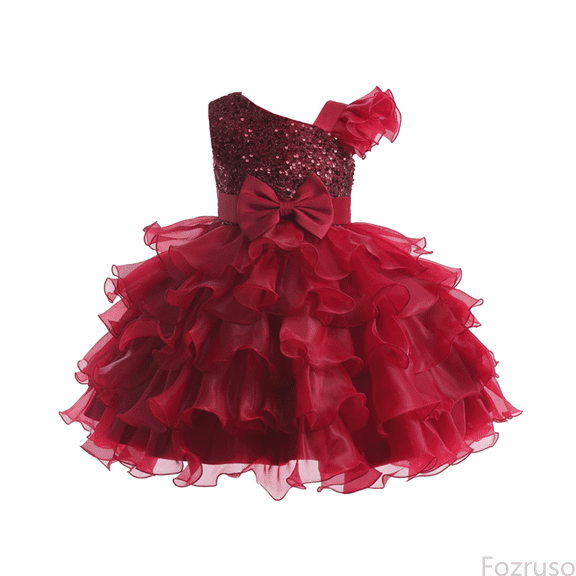 Fozruso Girls A-Line Dresses Elegant Dress For Girls Formal Gown With Sash Toddler Party Attire For Birthday Celebration And Holiday Events Idea For Sizes 3-4 Years