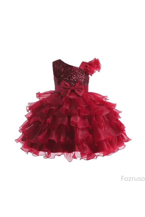Girls A-Line Dresses Elegant Dress For Girls Formal Gown With Sash Toddler Party Attire For Birthday Celebration And Holiday Events Idea For Sizes 9-10 Years