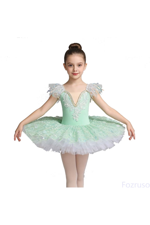 Girls A-Line Dresses Girls Ballet Tutu Dance Dress For Stage Performances With Flowy Skirt And Bodice Sizes 6-7 Years