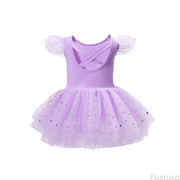 Fozruso Girls A-Line Dresses Girls Dance Dress Ballet Practice Tutu Skirt For Performances And Recitals Autumn Training Wear With Flared Design Sizes 3-4 Years