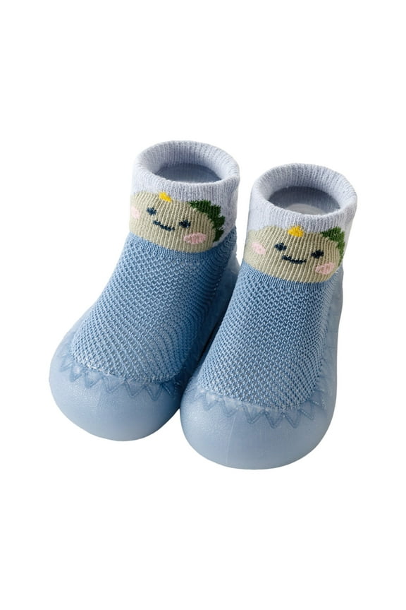 Girls Boys Kids Leisure Cartoon Prints Shoes Mesh Soft Bottom Breathable Slip On Sport Shoes Socks Shoes, Sizes 4 Toddler