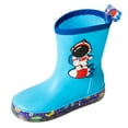 thumbnail image 1 of Fozruso Girls Boys Non Kids Astronaut Print Rain Boots Child Shoes Unisex Children Boots Sizes 9 Little Kid(Blue), 1 of 4