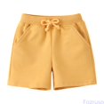 thumbnail image 1 of Fozruso Girls Boys Sport Casual Shorts, Elastic Waist Summer Beach Running Shorts for Toddler and Kids(Yellow), 1 of 6