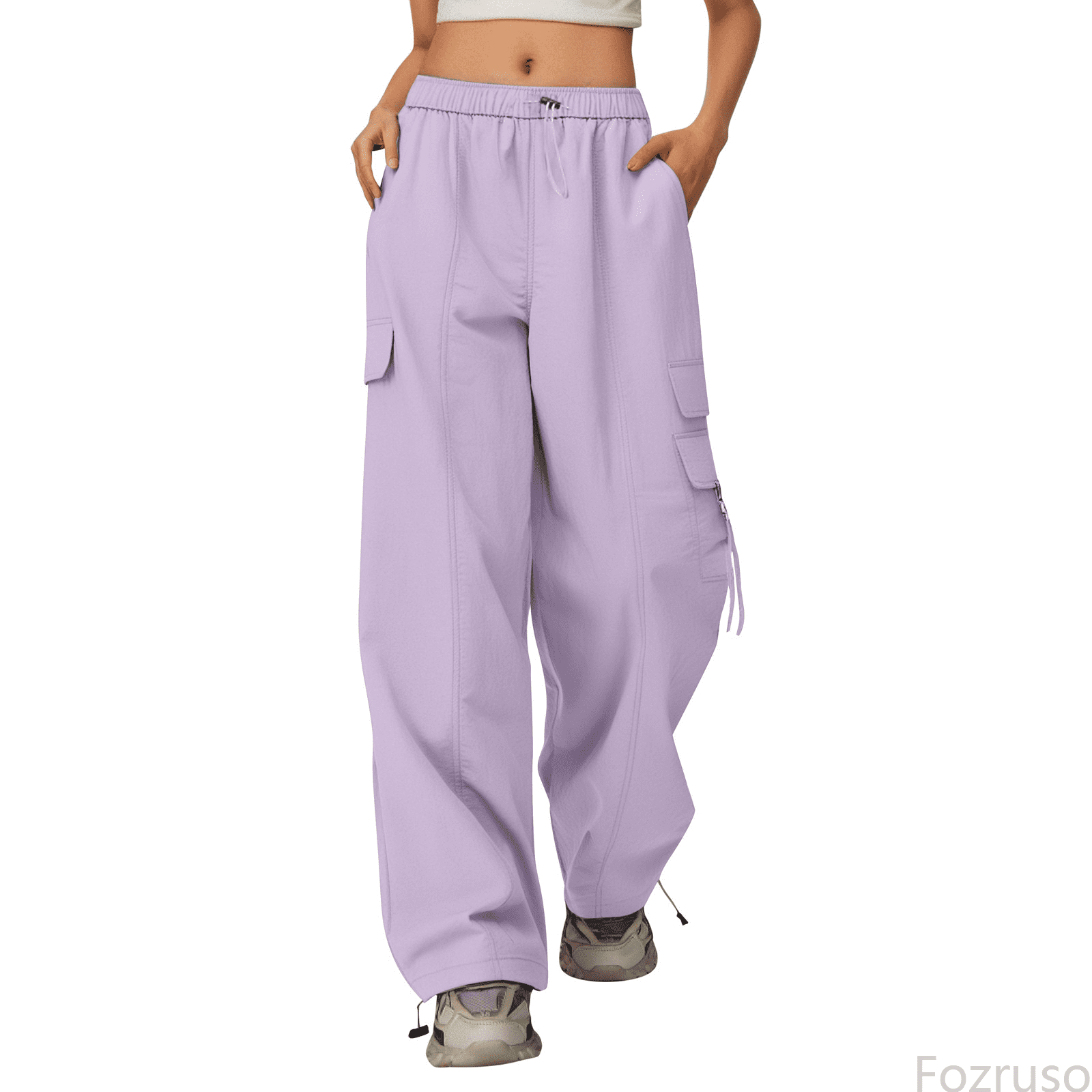 Girls Cargo Jogger Pants Cargo Pants For Girls Casual High Waisted Drawstring Loose Fit Pants Clothing Girls Jogger Pants Sizes 12-13 Years