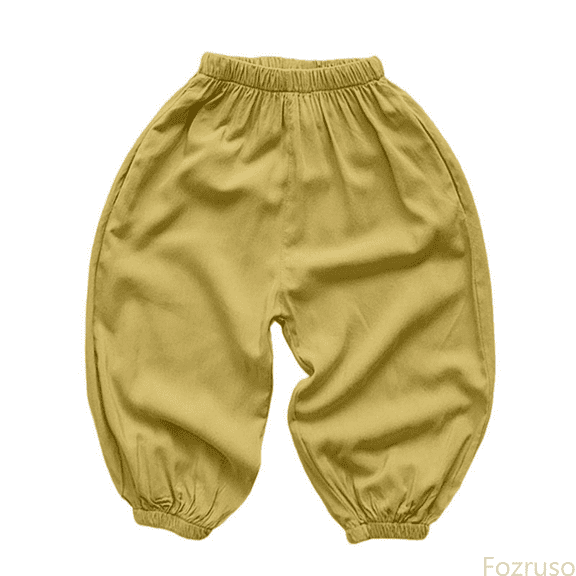 Fozruso Girls Cargo Jogger Pants Child Toddler Boys Girls Elastico Pants Casual Summer Holiday Solid Trousers Sizes 18-24 Months