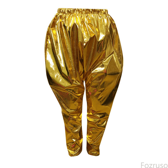 Fozruso Girls Cargo Jogger Pants Kids Girls Boys Metallic Harem Dance Pants Loose Fit For Modern Hip Hop Street Dancewear Sizes 11-12 Years