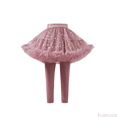 thumbnail image 1 of Fozruso Girls Cargo Jogger Pants Little Girls Footless Leggings With Tutu Ruffle Skirt Stretchy Pantskirt Sizes 5-6 Years, 1 of 4