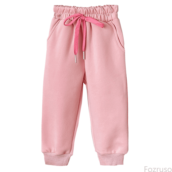 Fozruso Girls Cargo Pants Kids Sweatpants Boys And Girls Soft Casual Straight Leg Athletic Pants With Drawstring And Pockets Sizes 18-24 Months