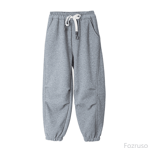 Fozruso Girls Casual Pants Winter Solid Color And Thick Casual Pants For Boys And Girls Warm Comfort Through Sports Pants Polyester Sizes 8-9 Years