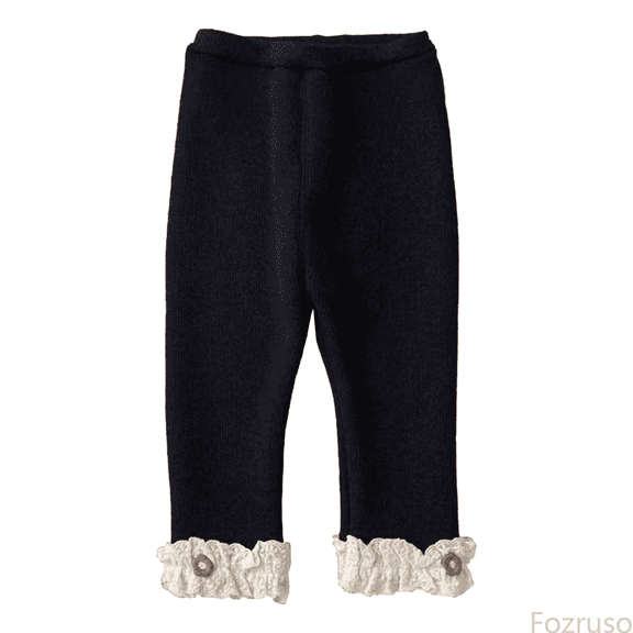Fozruso Girls Casual School Pants Girls' Fleece Lined Bottoms Winter Warmth Pants For Girls Footless Ruffled Tights Sizes 18-24 Months