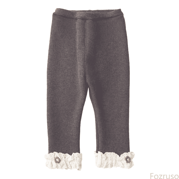 Fozruso Girls Casual School Pants Girls' Fleece Lined Bottoms Winter Warmth Pants For Girls Footless Ruffled Tights Sizes 18-24 Months