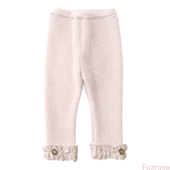 Fozruso Girls Casual School Pants Girls' Fleece Lined Bottoms Winter Warmth Pants For Girls Footless Ruffled Tights Sizes 18-24 Months