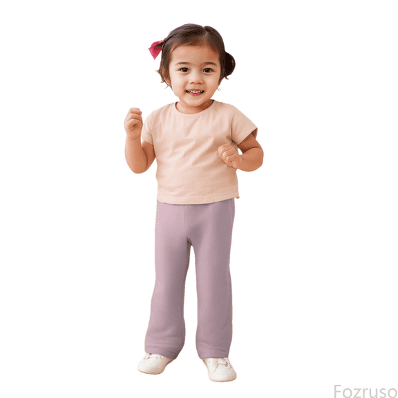 Fozruso Girls Casual School Pants Girls' Spring And Autumn Solid Color Woolen Warm Pants Sizes 18-24 Months