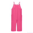 thumbnail image 1 of Fozruso Girls Casual Sleeveless Jumpsuits Spaghetti Strap Loose Overalls Rompers Long Pants With Pocket 1 Piece Overalls Cute Jumpsuits for Girls Sizes 6-7 Years, 1 of 4