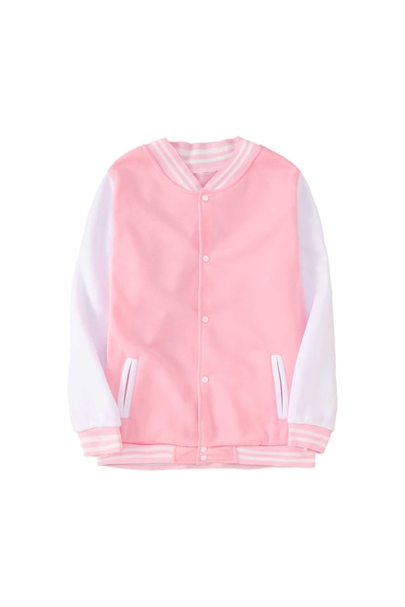 Girls Cute Hooded Jacket 11-13 Years,Children's Trendy Casual Jacket Baseball Jacket Sports Cardigan Jacket Pink