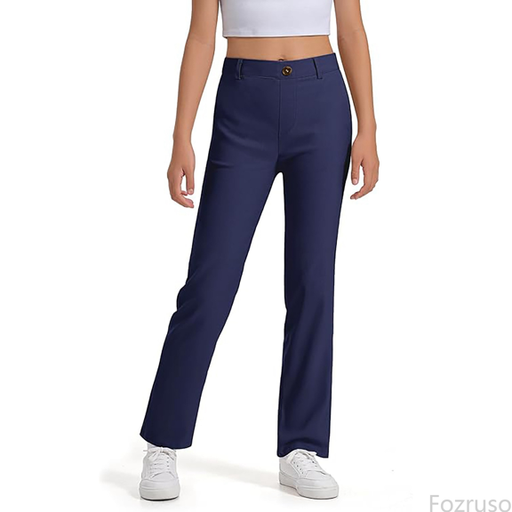 Fozruso Girls Drawstring Sweatpants Girls Pants Kids Dress Pants High Stretchy With Pockets Size 5 14 Years Sizes 9-10 Years