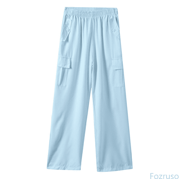 Fozruso Girls Drawstring Sweatpants Girls Wide Leg Pants Pants Ice Silk Overalls Summer Pants Sizes 4-5 Years
