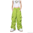 thumbnail image 1 of Fozruso Girls Drawstring Sweatpants Pants For Girls Casual High Waisted Drawstring Loose Fit Pockets Kid Tall Cargo Sweatpants Sizes 11-12 Years, 1 of 4