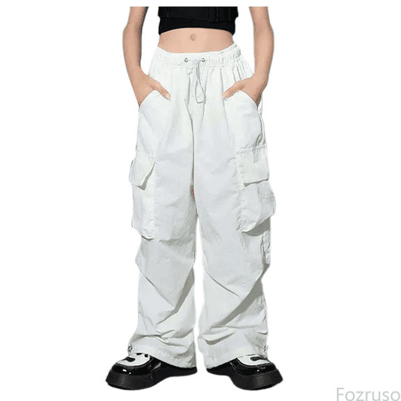 Fozruso Girls Drawstring Sweatpants Pants For Girls Casual High Waisted Drawstring Loose Fit Pockets Kid Tall Cargo Sweatpants Sizes 3-4 Years